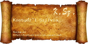 Kostyál Szilvia névjegykártya