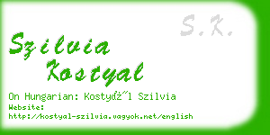 szilvia kostyal business card